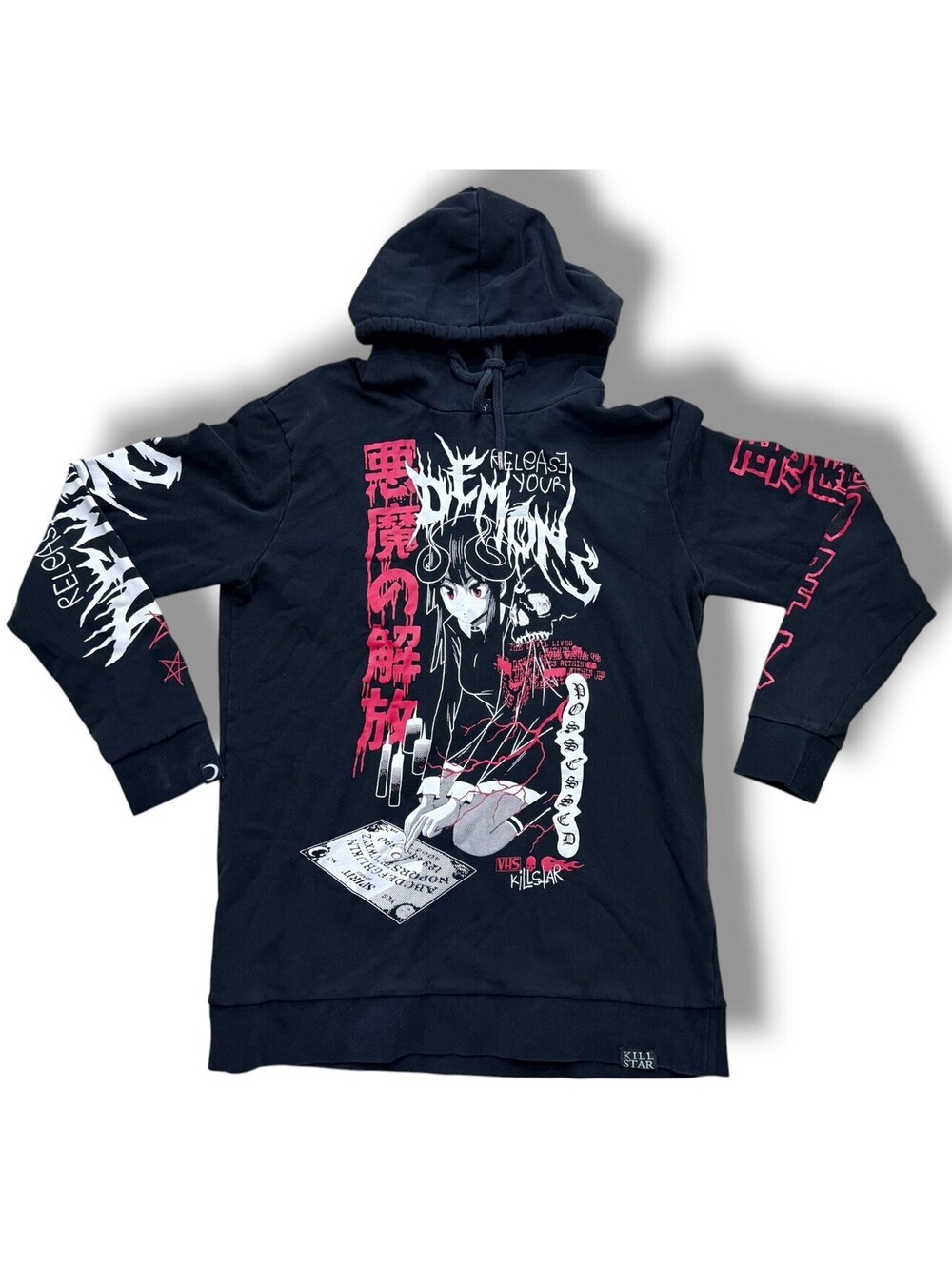 Killstar Release Your Demon Hoodie Black Anime Goth Graphic Oversized M
